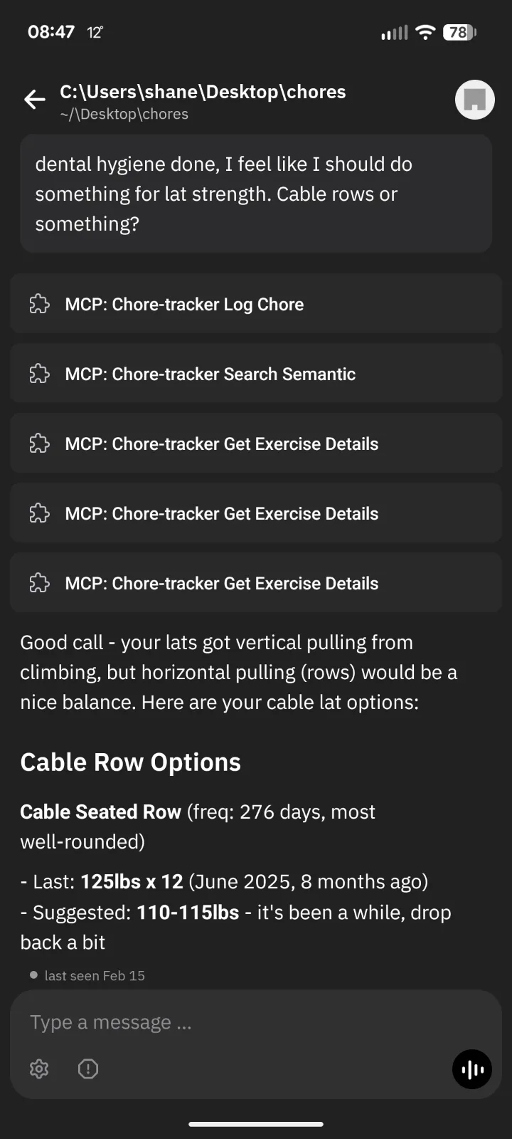 Mobile AI workflow for querying tasks and getting suggestions